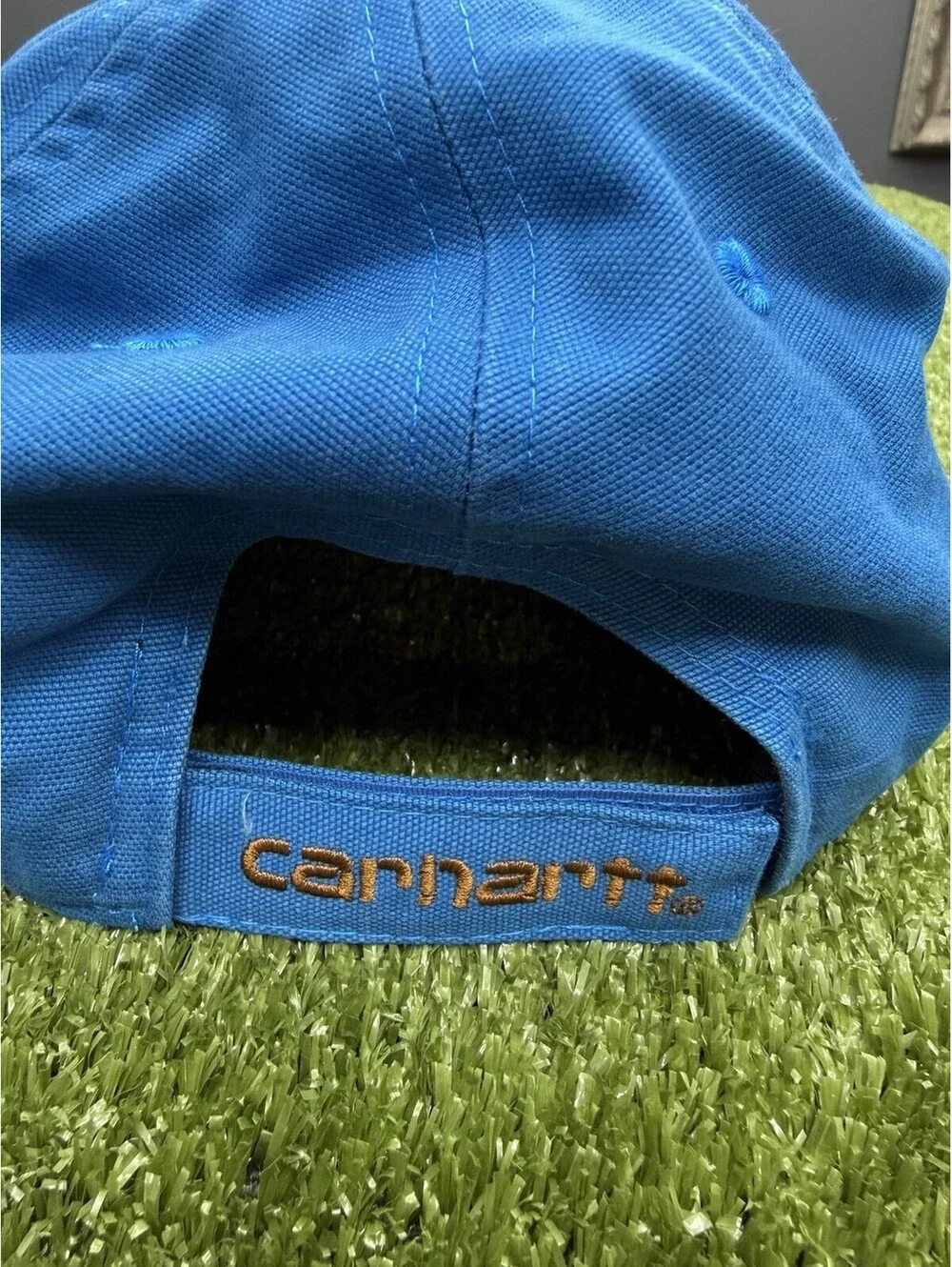 Carhartt Force Odessa Canvas Cap AH0289 Marine Blue Leather Patch Hat NWT